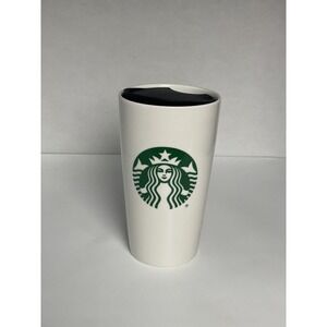 Starbucks 2021 Ceramic Travel Tumbler Mug With Lid 12oz Mermaid Siren Logo Lid